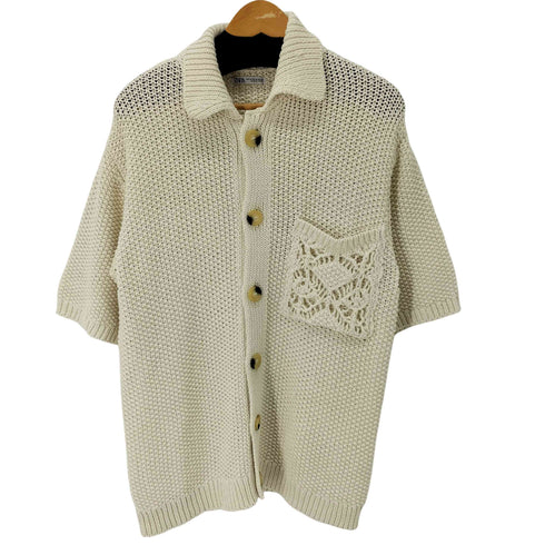 ザラ ZARA 編み込みS/S ニット メンズ import:M