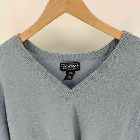 ランズエンド LANDS END 90-00S FINE 100% 2 PLY CASHMERE Vネック プルオーバー ニット メンズ import:S