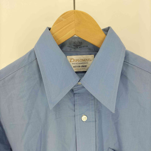 70-80S DIPLOMAT USA製 NEVER IRON ポリコットン レギュラーカラー シャツ メンズ 15 33