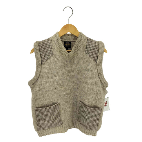 エーグル AIGLE MADE IN ENGLAND 千鳥格子切替ウールニットベスト メンズ import:L
