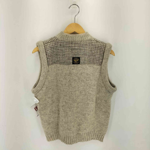 エーグル AIGLE MADE IN ENGLAND 千鳥格子切替ウールニットベスト メンズ import:L