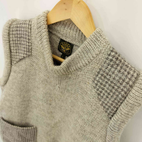 エーグル AIGLE MADE IN ENGLAND 千鳥格子切替ウールニットベスト メンズ import:L