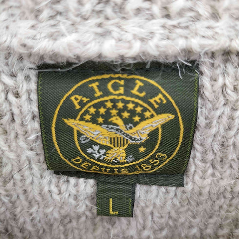 エーグル AIGLE MADE IN ENGLAND 千鳥格子切替ウールニットベスト メンズ import:L