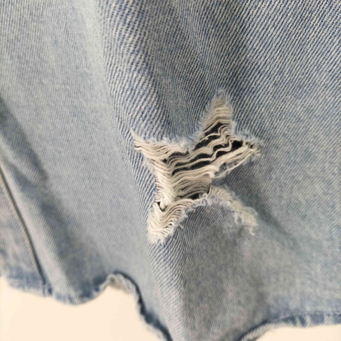 エイチアンドエム H&M ダメージ加工デニムシャツ メンズ import:XS