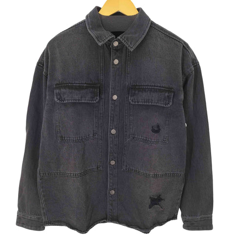 エイチアンドエム H&M ダメージ加工デニムシャツ メンズ import:XS