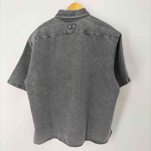ALFRED ALEX オーバーサイズドブラックデニムS/Sシャツ メンズ JPN:L