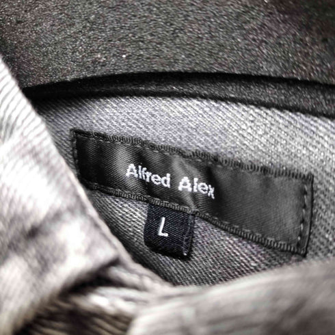 ALFRED ALEX オーバーサイズドブラックデニムS/Sシャツ メンズ JPN:L