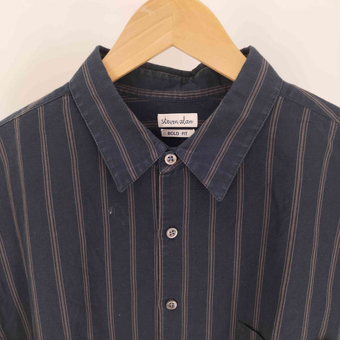 スティーブンアラン Steven Alan 19SS BOLD FIT リネン混 ストライプ シャツ メンズ JPN:L