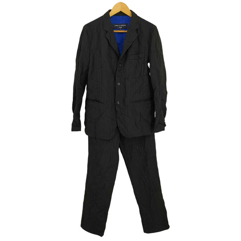 コムデギャルソンオム COMME des GARCONS HOMME AD2005 05AW ウールポリ縮絨 ストライプテーラードジャケット セットアップ メンズ S
