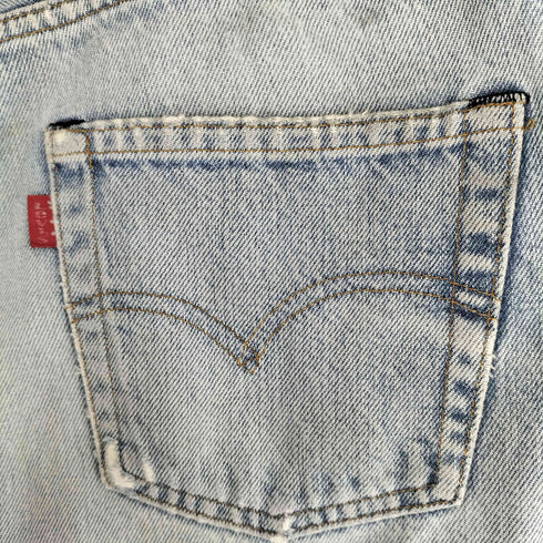 リーバイス Levis 80s 501 赤耳 黒カン ボタン裏524 内股シングル 縮率10% クラッシュデニムパンツ メンズ W30 L36
