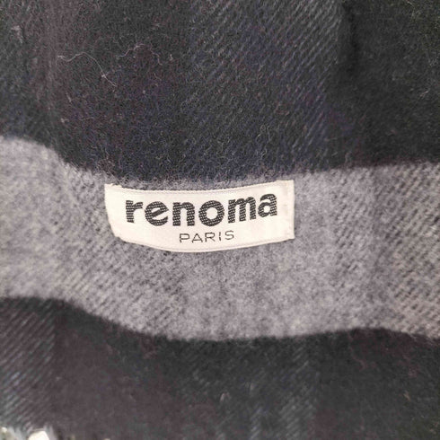 レノマ renoma PARIS ウールボーダー大判ストール メンズ