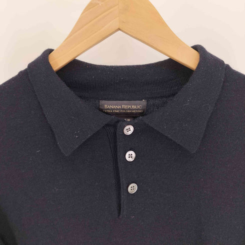 バナナリパブリック BANANA REPUBLIC EXTRA FINE MERINO WOOL ニット ポロシャツ メンズ import:L