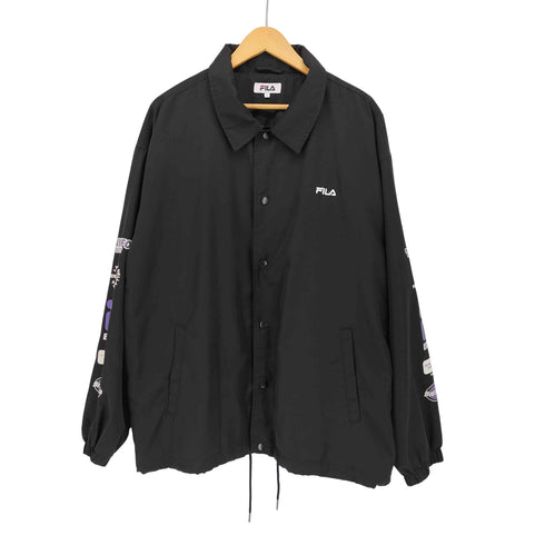 フィラ FILA ロゴ刺繍 裾ドローコード 袖プリント コーチ ジャケット ビッグシルエット メンズ 3L