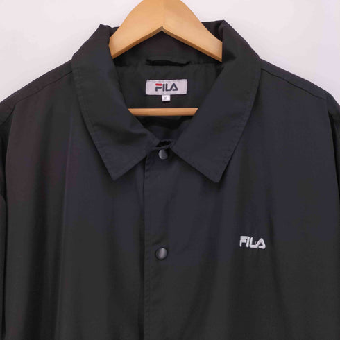 フィラ FILA ロゴ刺繍 裾ドローコード 袖プリント コーチ ジャケット ビッグシルエット メンズ 3L