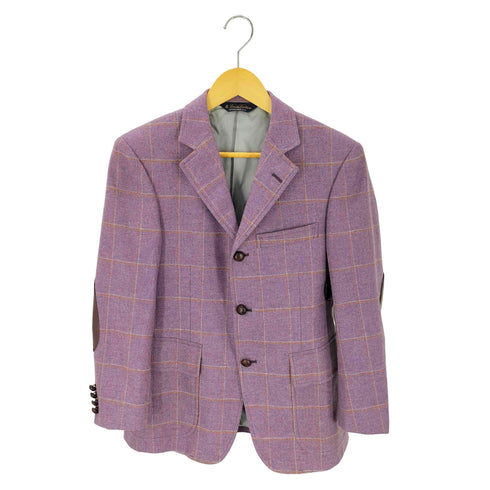 ブルックスブラザーズ BROOKS BROTHERS くるみボタン エルボーパッチ チェック柄3Bジャケット メンズ