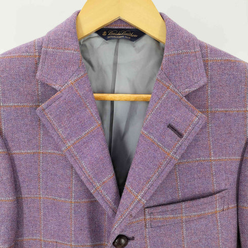 ブルックスブラザーズ BROOKS BROTHERS くるみボタン エルボーパッチ チェック柄3Bジャケット メンズ