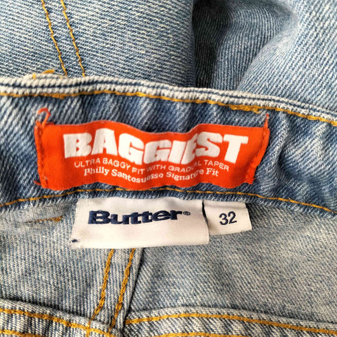 バターグッズ BUTTER GOODS BAGGIEST ドローコード付きデニムパンツ メンズ 32