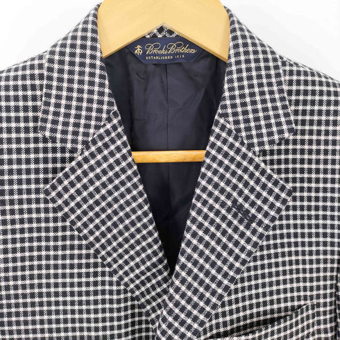 ブルックスブラザーズ BROOKS BROTHERS PERSONAL ORDER エルボーパッチ カシミヤ混チェック柄3Bジャケット メンズ