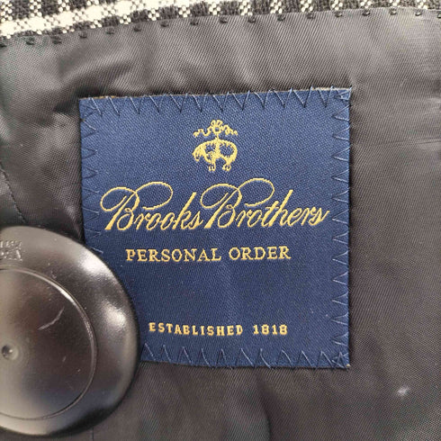 ブルックスブラザーズ BROOKS BROTHERS PERSONAL ORDER エルボーパッチ カシミヤ混チェック柄3Bジャケット メンズ