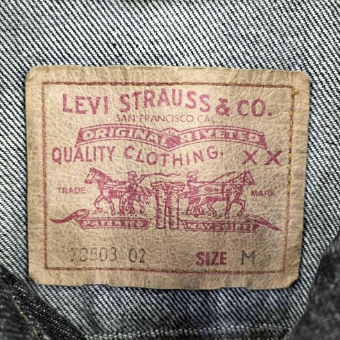 リーバイス Levis チュニジア製 70503 02 先染め ブラックデニムジャケット メンズ JPN:M