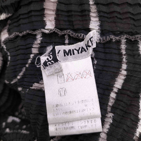 イッセイミヤケ ISSEY MIYAKE 98AW 総柄プリントプリーツブラウス レディース M