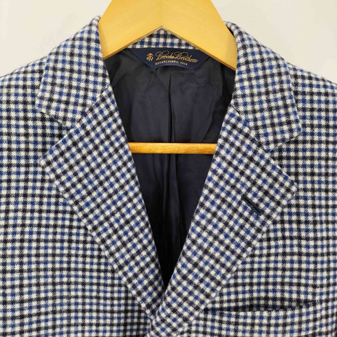 ブルックスブラザーズ BROOKS BROTHERS PERSONAL ORDER くるみボタン チェック柄3Bカシミヤテーラードジャケット メンズ