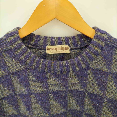 イッセイミヤケ ISSEY MIYAKE 70s 丸文字タグ オールスタイル期 ブロックデザインクルーネックニット レディース 1