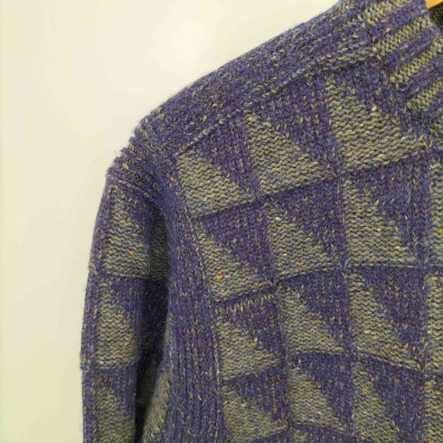 イッセイミヤケ ISSEY MIYAKE 70s 丸文字タグ オールスタイル期 ブロックデザインクルーネックニット レディース 1