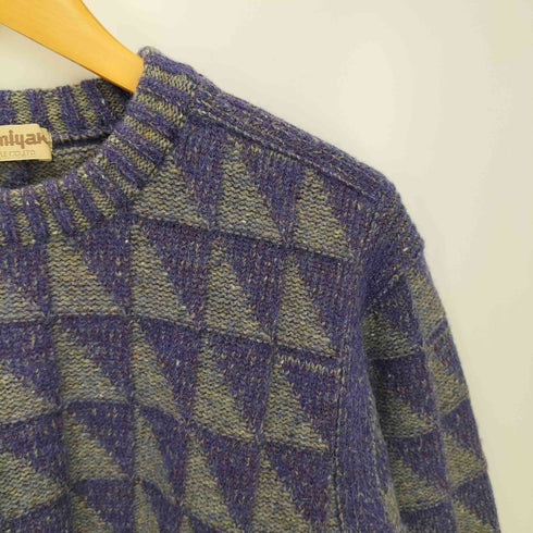 イッセイミヤケ ISSEY MIYAKE 70s 丸文字タグ オールスタイル期 ブロックデザインクルーネックニット レディース 1