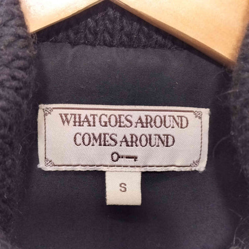 What Goes Around Comes Around カウレザー切替 ウール混 アルパカ混 ドライバーズニットベスト メンズ import:S