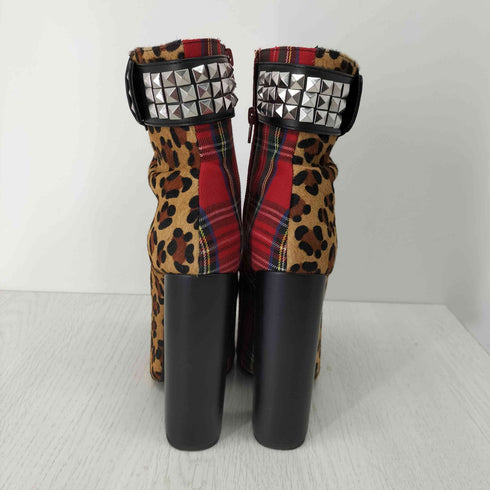charla tedrick レオパードチェック厚底ヒールパンプス レディース 7M