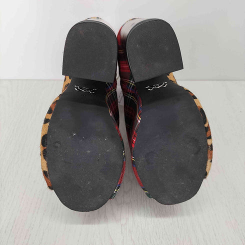 charla tedrick レオパードチェック厚底ヒールパンプス レディース 7M