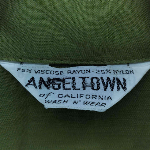 angeltown バックワッペン ボーリングシャツ メンズ