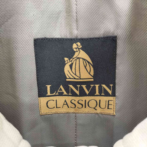 ランバンクラッシック LANVIN CLASSIQUE 90S チンストラップベルト ウエストベルト ラグランスリーブ 比翼ボタン ポリノジックコットン スタンドカラー コート メンズ R46-44