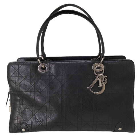 クリスチャンディオール Christian Dior カナージュ ヴィンテージ レザーハンドバッグ レディース