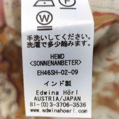 エドウィナホール Edwina Horl HEMD BLOCK PRINT gold sonnenanbeter ヘムト ブロック プリント ゴールド シャツ メンズ import:M