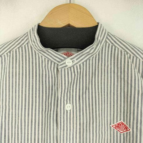 ダントン DANTON L/S バンドカラーストライプシャツ メンズ US:36