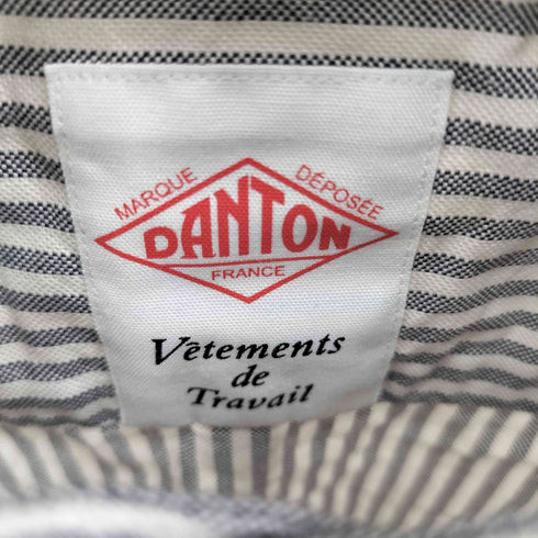 ダントン DANTON L/S バンドカラーストライプシャツ メンズ US:36