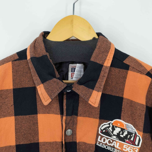 ビッグビル BIG BILL ネルシャツジャケット 裏地キルティング フロントパッチ MADE IN USA メンズ JPN:XL