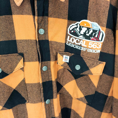 ビッグビル BIG BILL ネルシャツジャケット 裏地キルティング フロントパッチ MADE IN USA メンズ JPN:XL
