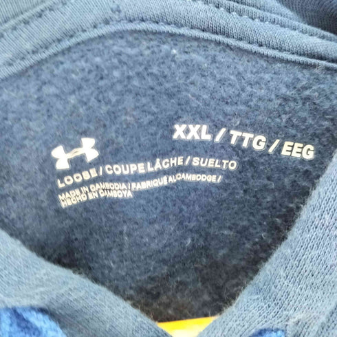 アンダーアーマー UNDER ARMOUR フロントワンポイント オーバーサイズパーカー ライバル フリース カラーブロック メンズ JPN:XXL