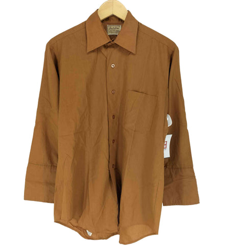 ヴァンヒューゼン VAN HEUSEN 70~80S コットンポリ 長袖カフスシャツ 襟芯 メンズ 15 1/2