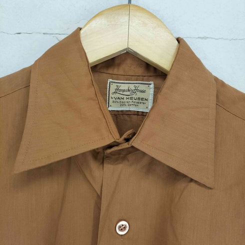 ヴァンヒューゼン VAN HEUSEN 70~80S コットンポリ 長袖カフスシャツ 襟芯 メンズ 15 1/2