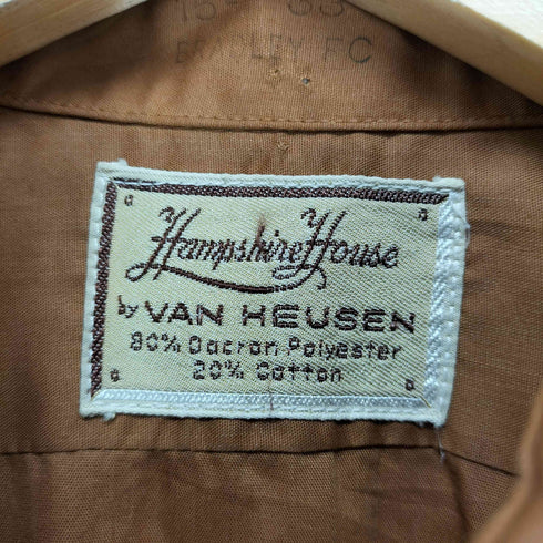 ヴァンヒューゼン VAN HEUSEN 70~80S コットンポリ 長袖カフスシャツ 襟芯 メンズ 15 1/2