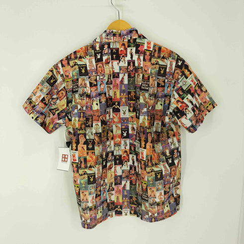 プレイボーイ PLAYBOY 90S フォト転写総柄 開襟S/S シャツ メンズ import:S
