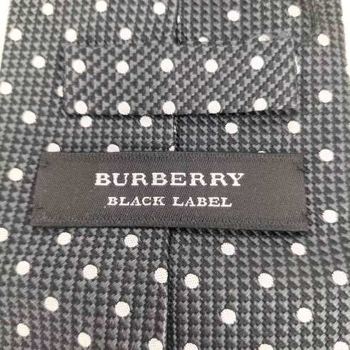バーバリーブラックレーベル BURBERRY BLACK LABEL ホースロゴ ドット柄 シルクネクタイ メンズ