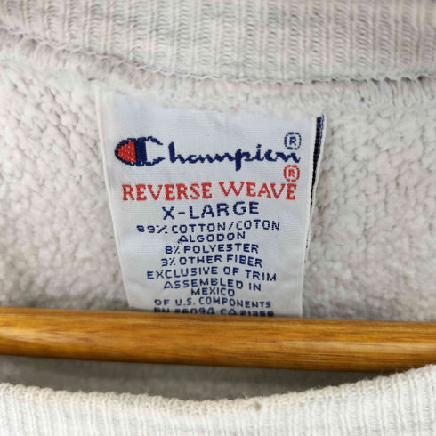 チャンピオン Champion 90S ASSEMBLED IN MEXICO 2段ラバープリント REVERSEWEAVE クルーネックスウェット メンズ import:XL