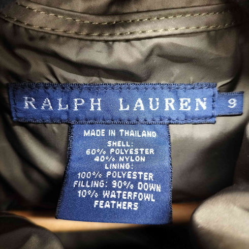 ラルフローレン RALPH LAUREN ダウンベスト ウエストロゴバックルベルト ウエストマーク レディース JPN:9号