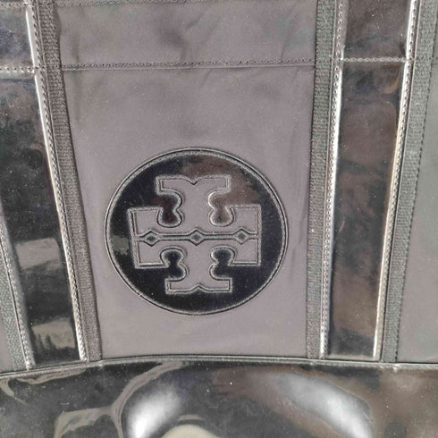 トリーバーチ TORY BURCH ロゴ型押し エナメル ナイロントートバッグ レディース ONE SIZE