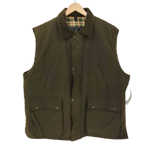 P.G.FIELD 裏地チェック柄襟コーデュロイオイルドベスト メンズ import:XL